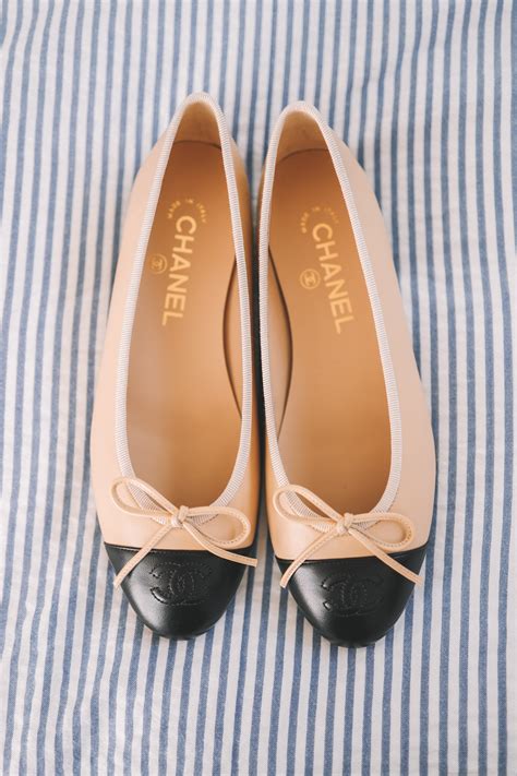 chanel cap toe ballerina flats shoes|chanel interlocking flats.